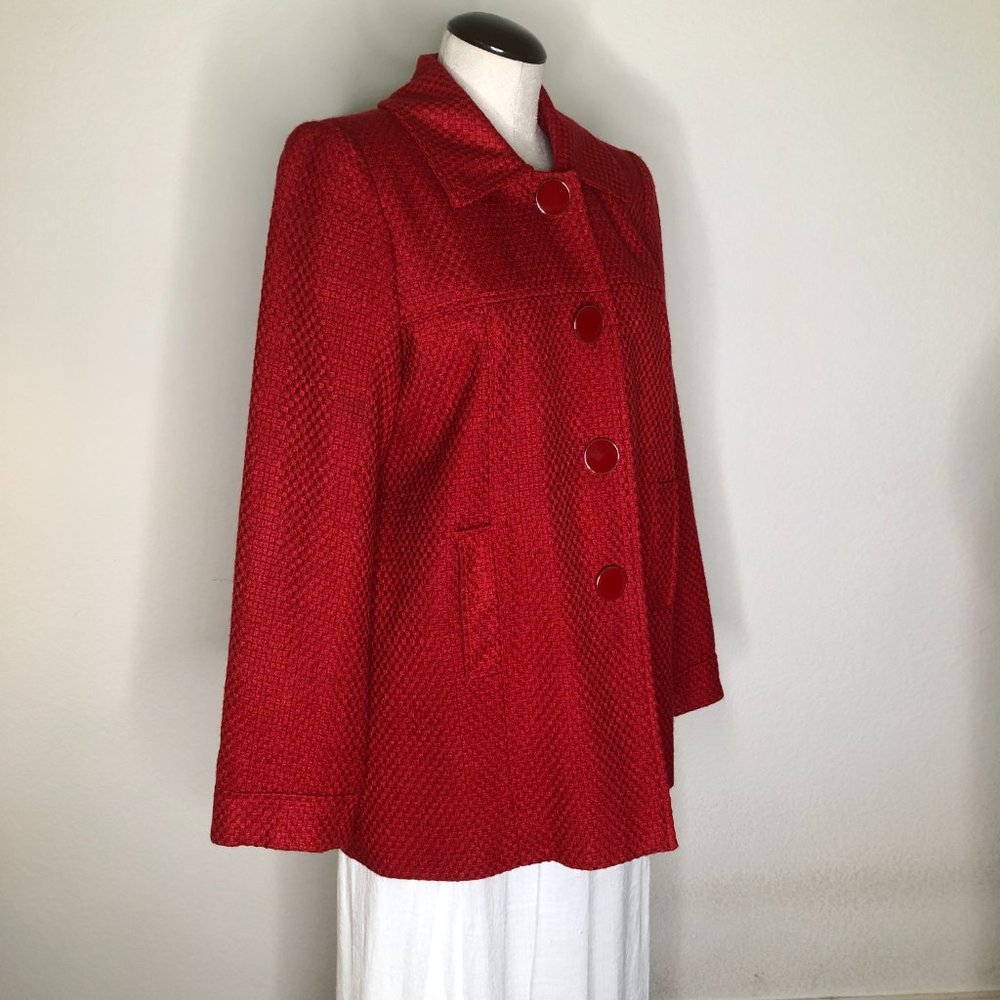 "Harve Bernard Elements" Red Mid length Vintage Style Coat (Like New)